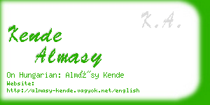 kende almasy business card